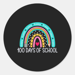 100e dag schoolleraar 100 dagen regenboog ronde sticker