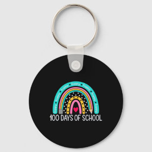 100e dag schoolleraar 100 dagen regenboog sleutelhanger
