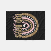 100e dag schoolleraar 100 dagen regenboogluipaard fleece deken (Voorkant (Horizontaal))