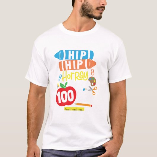 100e dag schoolleraar lange mouwen T Shirt (Voorkant)