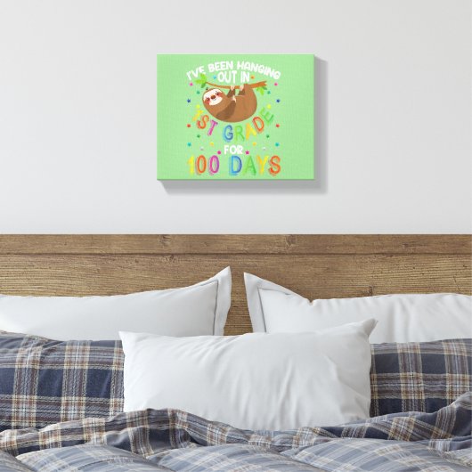 100e dag schoolontwerp 1e graad 100 dag canvas afdruk (Insitu (Slaapkamer))