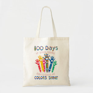 100e dag slimmer shirt voor leraar, ch tote bag