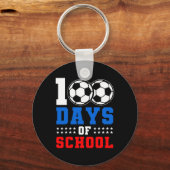 100e dag Student Boys Meisjes Voetbal Lover 100 Da Sleutelhanger (Voorkant)