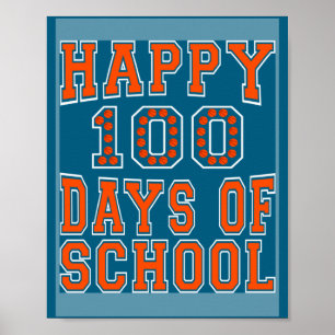 100e Dag Student Jongens Meisjes Basketbal 100 Dag Poster