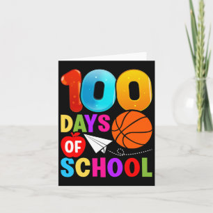 100e Dag Student Jongens Meisjes Bysketbyll 100 da Kaart