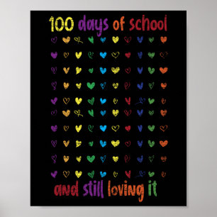 100e dag Student Meisjes Kinder Gift 100 dagen van Poster