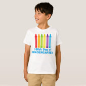 100e dag van de Kindergarten Cute Crayon-Kinderen T-shirt (Voorkant volledig)