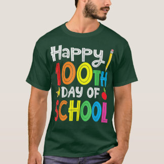 100e dag van de leerkrachten Kinder kind Happy 100 T-shirt