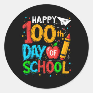 100e dag van de leerkrachten Kinderen 100 dagen ge Ronde Sticker