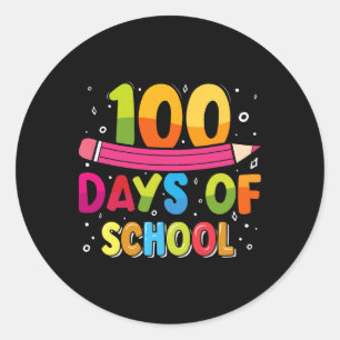 100e dag van de leerkrachten Kinderen 100 dagen of Ronde Sticker