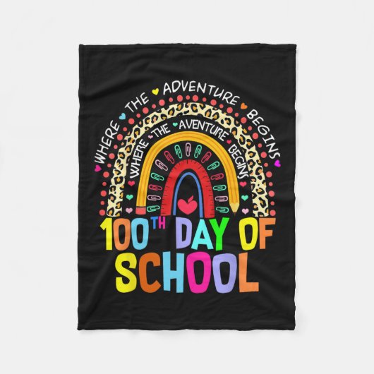 100e dag van de leerling 100 dagen slim fleece deken (Voorkant)
