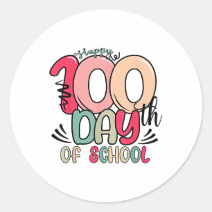 100e dag van de school 100 dagen schoolles ronde sticker