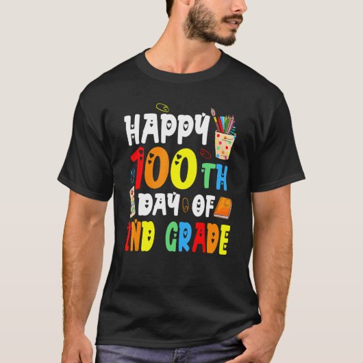 100e dag van de school 100 dagen van de tweede ran t-shirt (Voorkant)