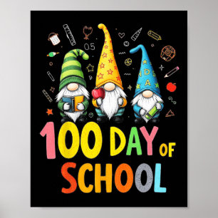 100e dag van de school Gnome Fun leraren en studen Poster