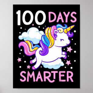 100e dag van de school Unicorn 100 dagen slimmere  Poster