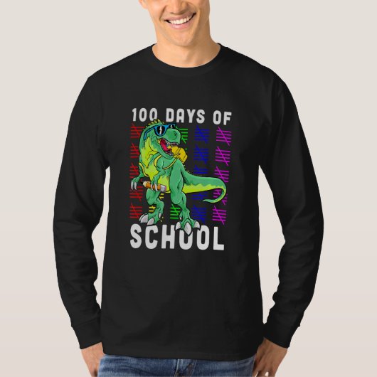 100e dag van de schooltellingen van dinosaur-Kinde T-shirt (Voorkant)