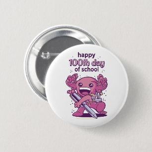 100e dag van de schooluitnodiging ronde button 5,7 cm