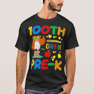 100e dag van PreK-leerling Owl Lover 100 dagen T-shirt