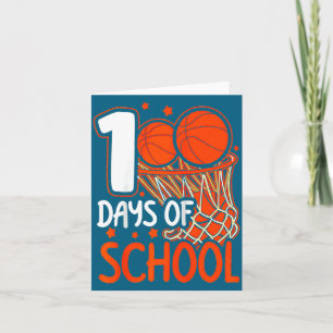 100e dag van school basketbal kinderen 100 dagen v kaart
