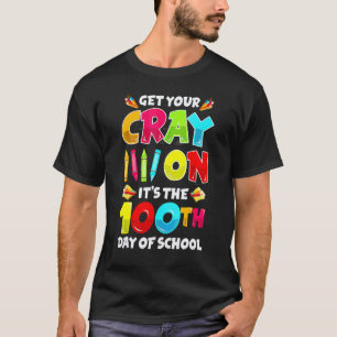 100e Dag Van School Leraar 100 Dagen Slimmer Regen T-shirt