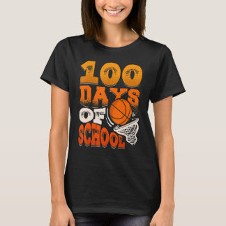 100e dag van schoolBasketball Kinderen 100 dagen S T-shirt