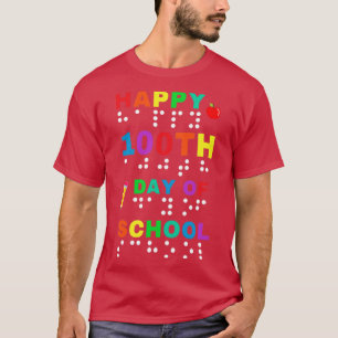 100e dag van schoolbraille visueel impaire t-shirt