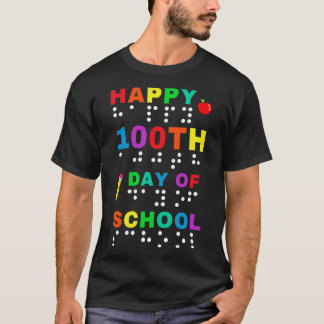 100e dag van schoolbraille visueel impaire t-shirt