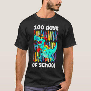100e dag van schooljongens Kinder dino 100 dagen d T-shirt