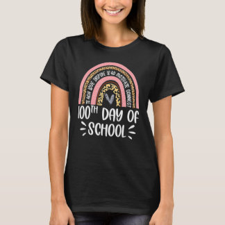 100e dag van schoolmeisjes van de regenboogleraar t-shirt
