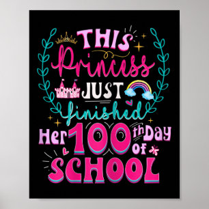 100e dag van schoolprinses Schattigee Kinder meisj Poster