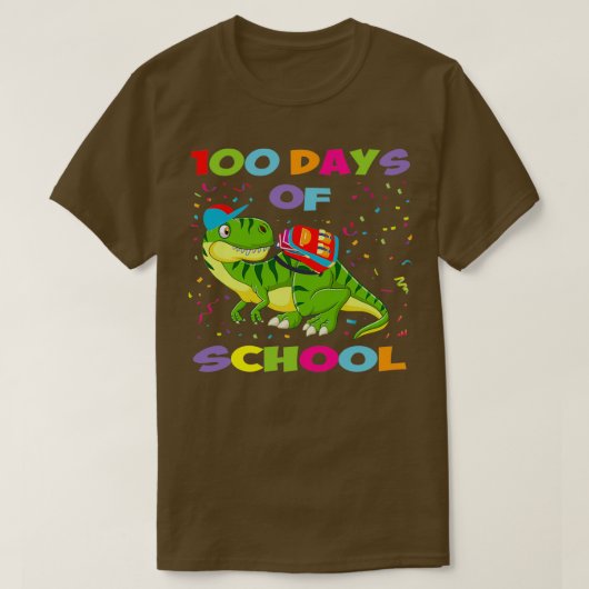 100e dagen van de school Funny Dinosaur Trex T-shirt (Design voorkant)