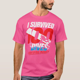 100e duiker Down Flag Funny Scuba Diving T-shirt