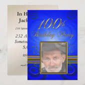 100e fête d'anniversaire Invitation (Devant / Derrière)
