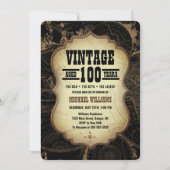100e fête d'anniversaire Thème Vintage Carte du mo (Devant)