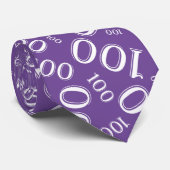 100e geboorte Random Number Pattern Paars Stropdas (Opgerold)