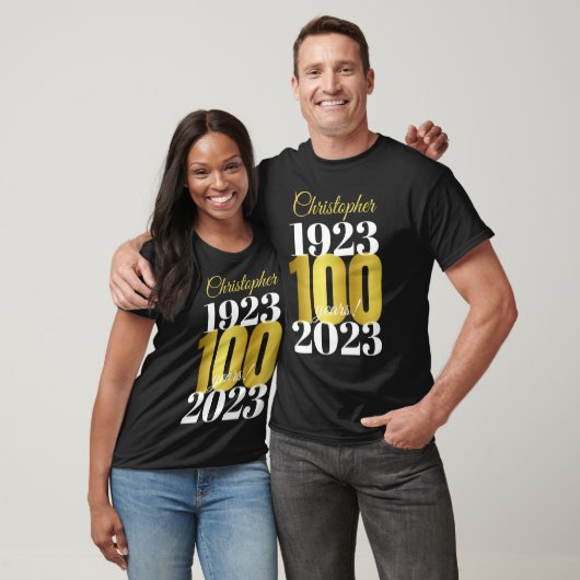 100e geboortedag - Aangepaste datums T-shirt (Unisex)
