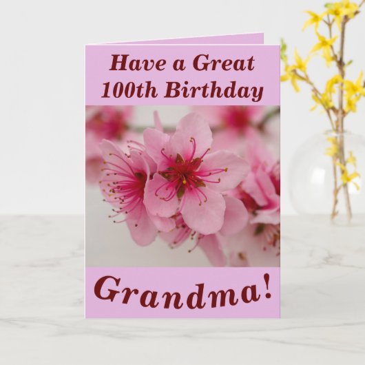 100e geboortedagkaart voor oma kaart (Gele Bloem)