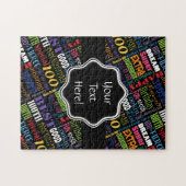 100e gepersonaliseerd monogram van de Fun-partij Legpuzzel (Horizontaal)