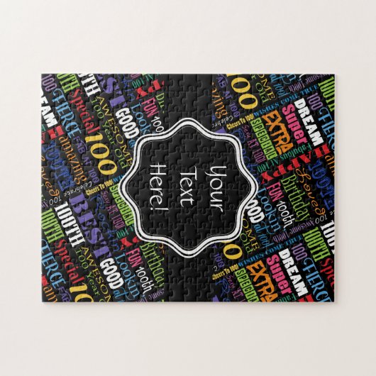 100e gepersonaliseerd monogram van de Fun-partij Legpuzzel (Horizontaal)