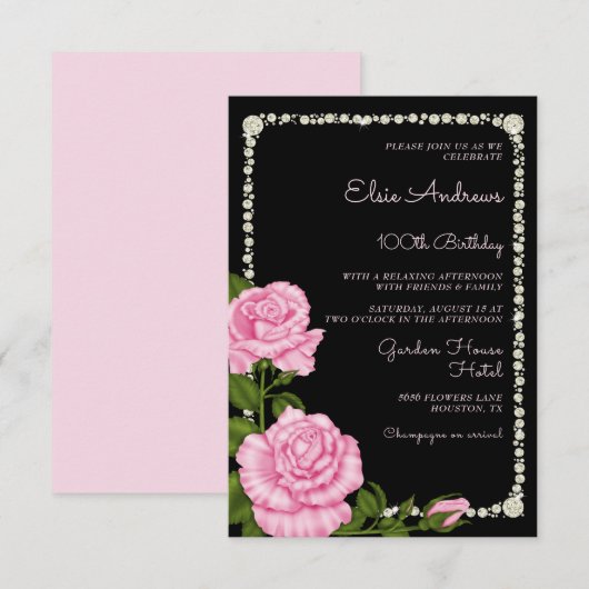 100e honderdjarige Rozen verjaardag Kaart (Voorkant / Achterkant)