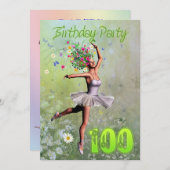 100e invitation de fête d'anniversaire (Devant / Derrière)