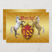 100e invitation de fête d'anniversaire avec blason (Devant / Derrière)