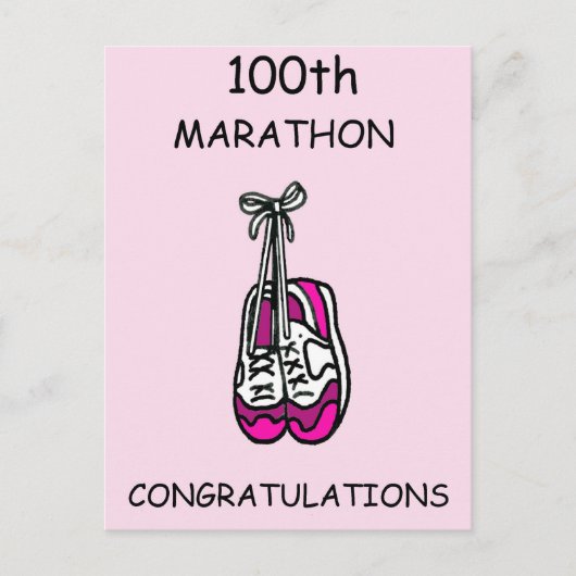 100e marathon gefeliciteerd met haar briefkaart (Voorkant)