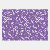 100e Paars Random Number Pattern Inpakpapier Vel (Voorkant)