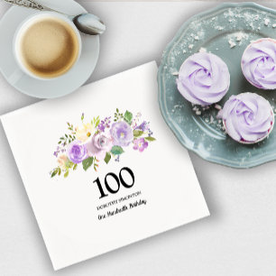 100e Paarse Roos van de geboorte Servet