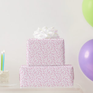 100e roze/wit willekeurig getallenpatroon klein cadeaupapier