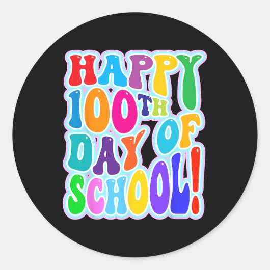 100e schooldag 100 schooldagen 2 ronde sticker (Voorkant)