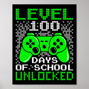 100e schooldag Kinder niveau 100 schooldagen Poster