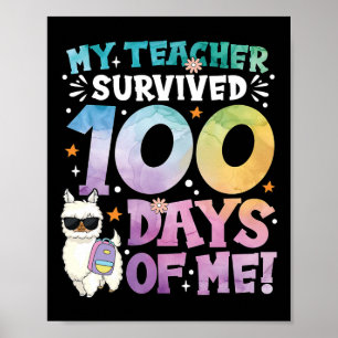 100e schooldag overleefde mijn leraar 100 dagen poster