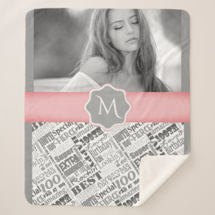 100e speciaal gepersonaliseerd monogram voor de ge sherpa deken